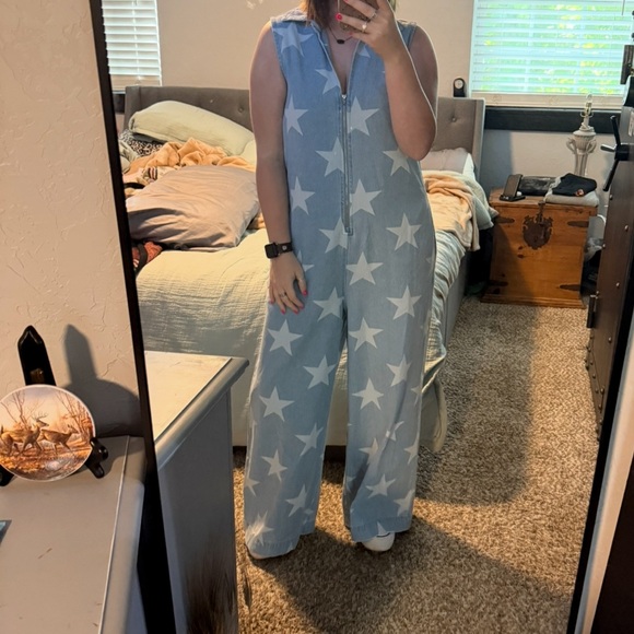 BiBi Denim Star Jumpsuit - Picture 2 of 2